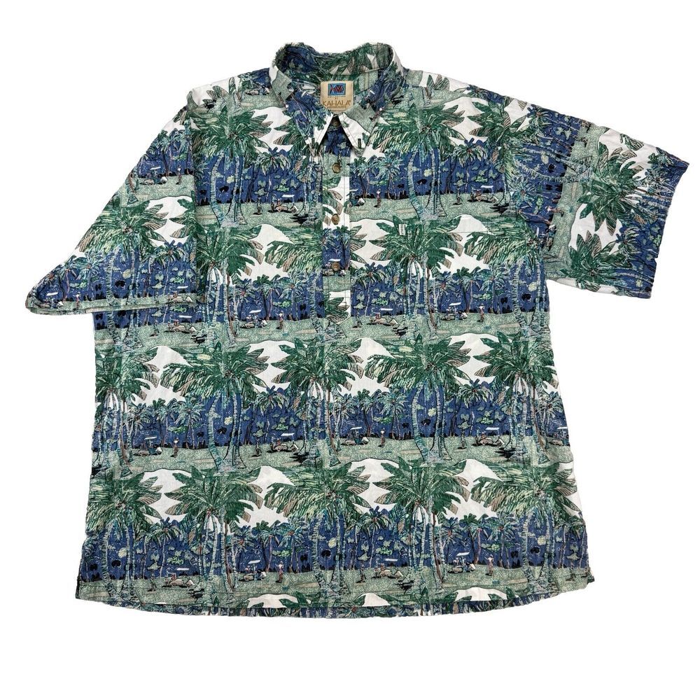 VTG Avi Collection By Kahala Hawaiian Shirt Mens XXL Pullover Golfers Handcraft
